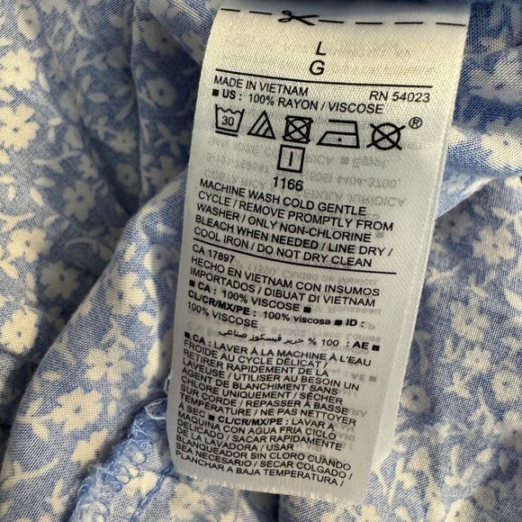 Old Navy Blue Floral Tiered Sleeveless Maxi Dress Womens Size L Cottagecore Flow - Picture 4 of 6